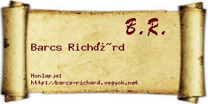 Barcs Richárd névjegykártya